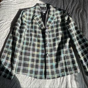Vintage black and teal blazer